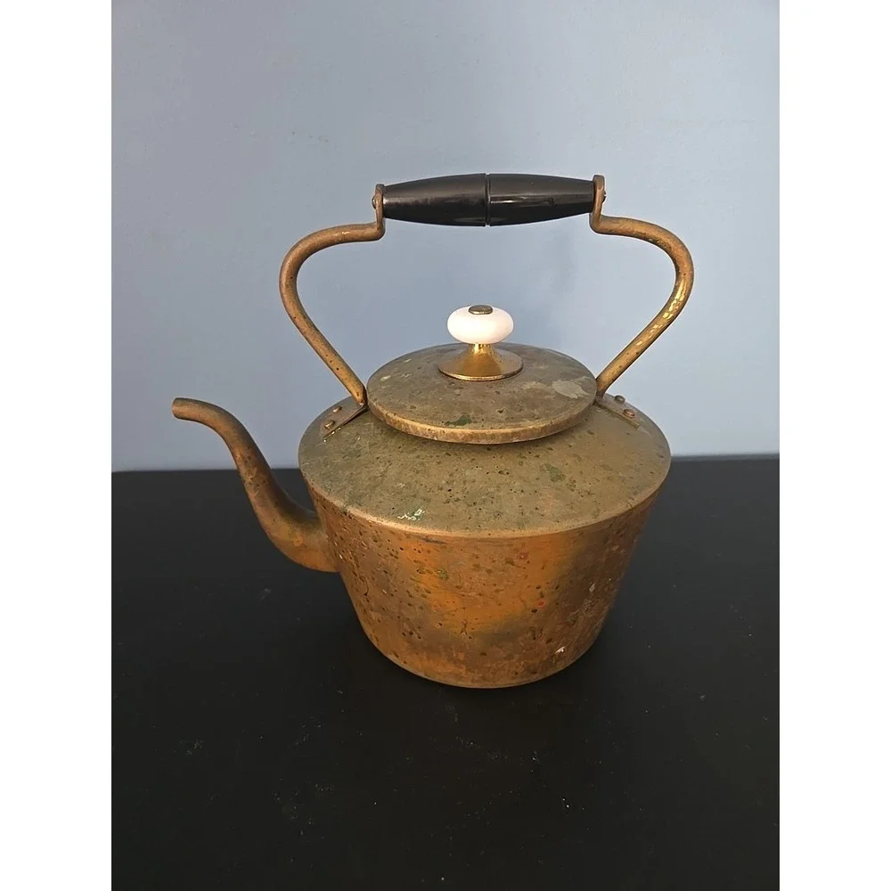 Antique Douro B & M Copper Tea Kettle - Tin Lined Portugal Late‎ 19th Century